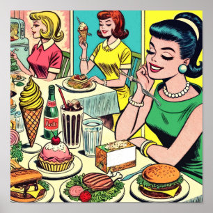 Lunch Girls Comics Poster