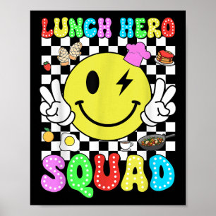 Lunch Hero Squad Back To School Lunch Ladies Cafet Poster