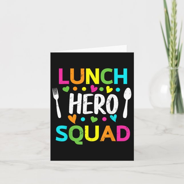 Lunch Hero Squad Funny Lady Cafeteria Squad Worker Card (Front)