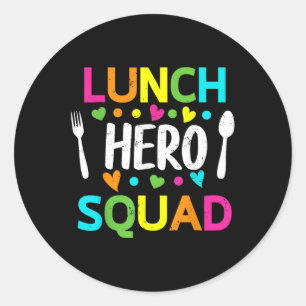 Lunch Hero Squad Funny Lady Cafeteria Squad Worker Classic Round Sticker