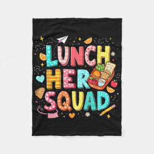 Lunch Hero Squad Preppy Back To School Lunch Lady Fleece Blanket