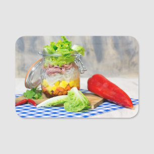 Lunch in a glass name tag