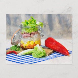Lunch in a glass postcard