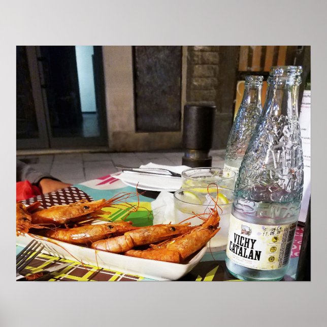 Lunch in Barcelona Spain Poster (Front)