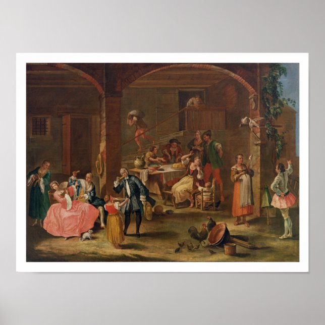 Lunch in the Country (oil on canvas) Poster (Front)