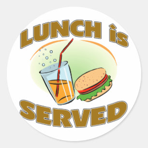 Lunch Is Served Classic Round Sticker