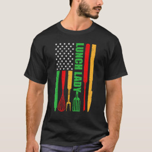 Lunch Lady American Flag 4th Of July Lunch Lady Ap T-Shirt
