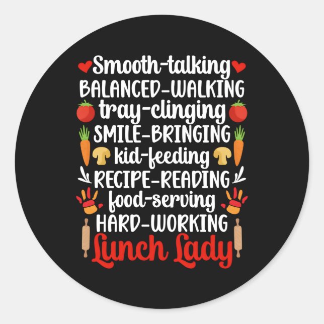 Lunch Lady Appreciation School Cafeteria Worker Lu Classic Round Sticker (Front)