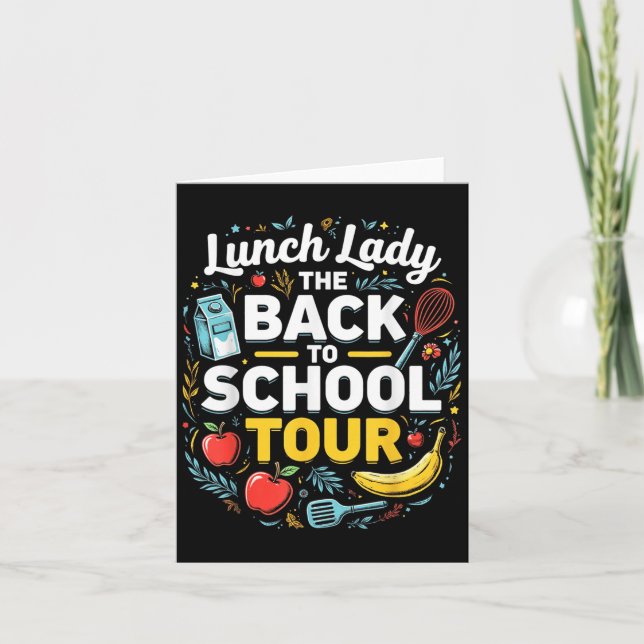 Lunch Lady Back To School 2025 Tour Food Humour Ca Card (Front)