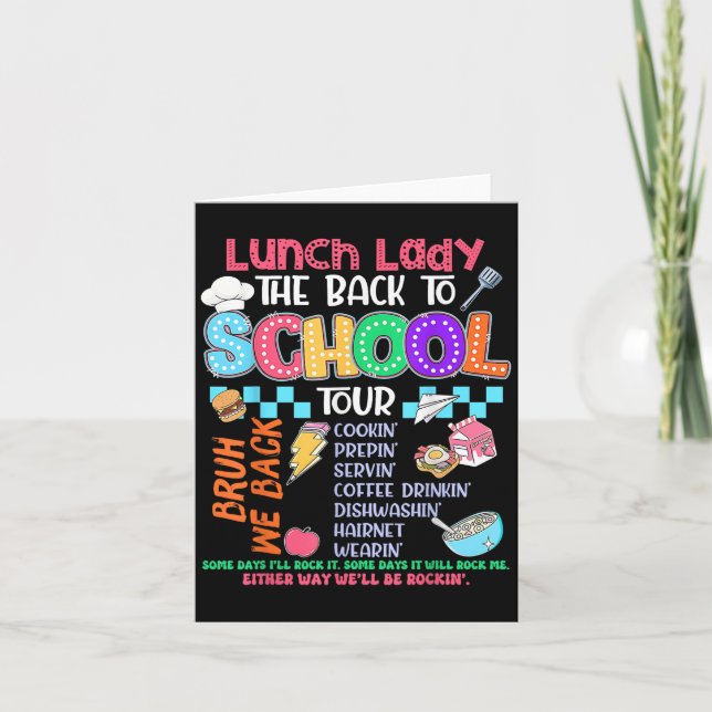 Lunch Lady Back To School Tour Cafeteria Crew  Card (Front)