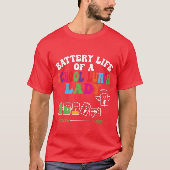 Lunch Lady Battery Cafeteria Food Preparation girl T-Shirt (Front)