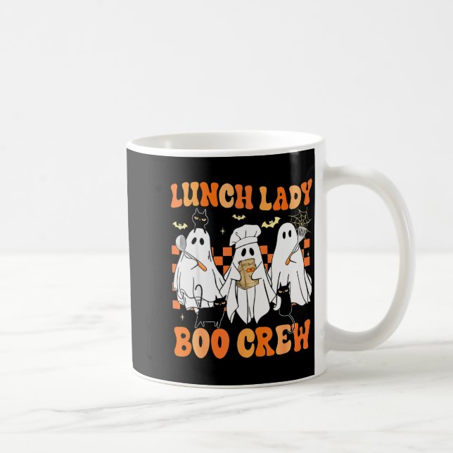 Lunch Lady Boo Crew Ghost Chef Funny Cafeteria Wor Coffee Mug (Right)