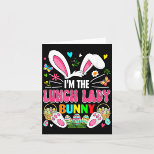 Lunch Lady Bunny Easter Bunny Costume Hunting Card
