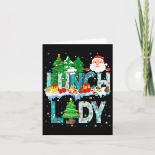 Lunch Lady Christmas Tree Santa Matching Xmas Fami Card