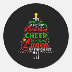 Lunch Lady Christmas Xmas School Cafeteria Lunch L Classic Round Sticker