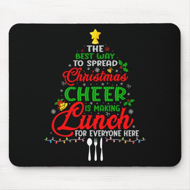 Lunch Lady Christmas Xmas School Cafeteria Lunch L Mouse Pad (Front)