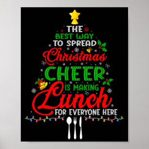 Lunch Lady Christmas Xmas School Cafeteria Lunch L Poster