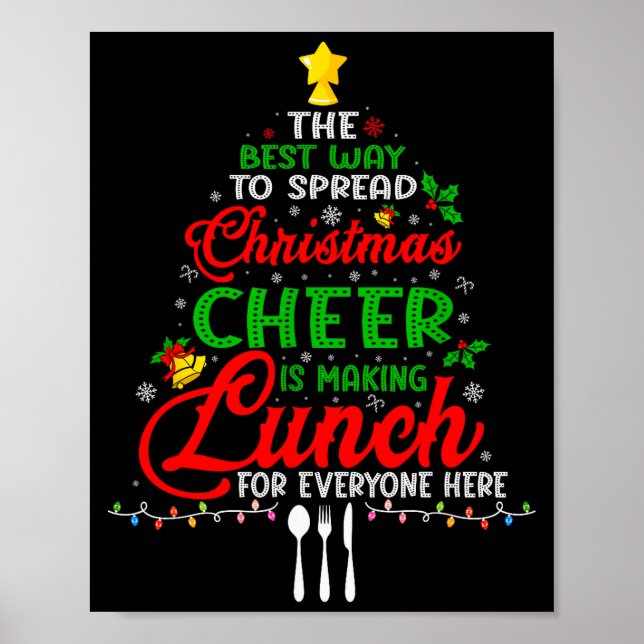 Lunch Lady Christmas Xmas School Cafeteria Lunch L Poster (Front)