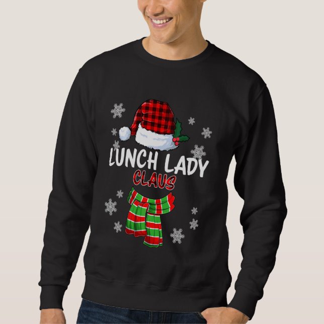 Lunch Lady Claus Funny Matching Family Christmas Sweatshirt (Front)