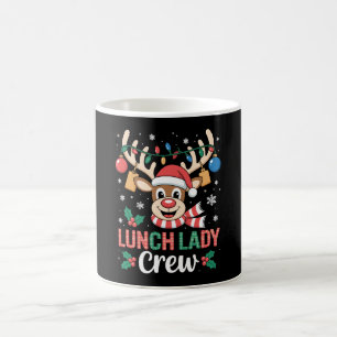 Lunch Lady Crew Christmas Reindeer Xmas Lights Coffee Mug