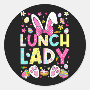 Lunch Lady Crew Funny Bunny Cafeteria Family Classic Round Sticker