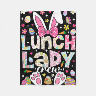 Lunch Lady Crew Funny Bunny Cafeteria Family Easte Fleece Blanket