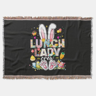 Lunch Lady Crew Funny Bunny Throw Blanket