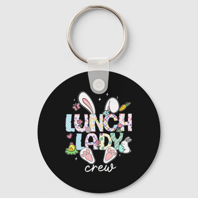 Lunch Lady Crew Funny Lunch Lady Cafeteria Easter  Key Ring (Front)