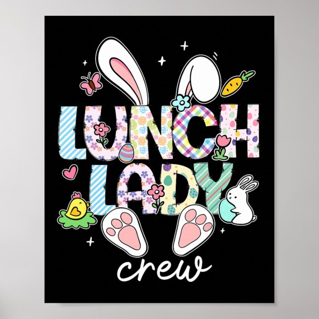 Lunch Lady Crew Funny Lunch Lady Cafeteria Easter  Poster (Front)
