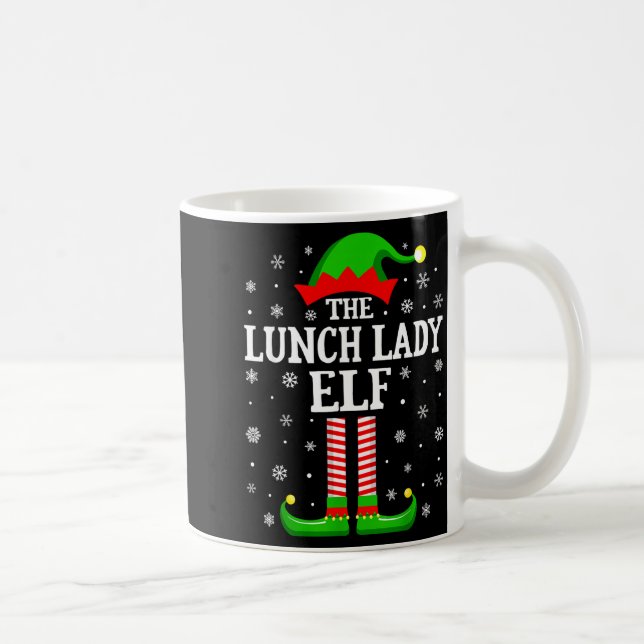 Lunch Lady Elf Funny Christmas Family Matching  Coffee Mug (Right)