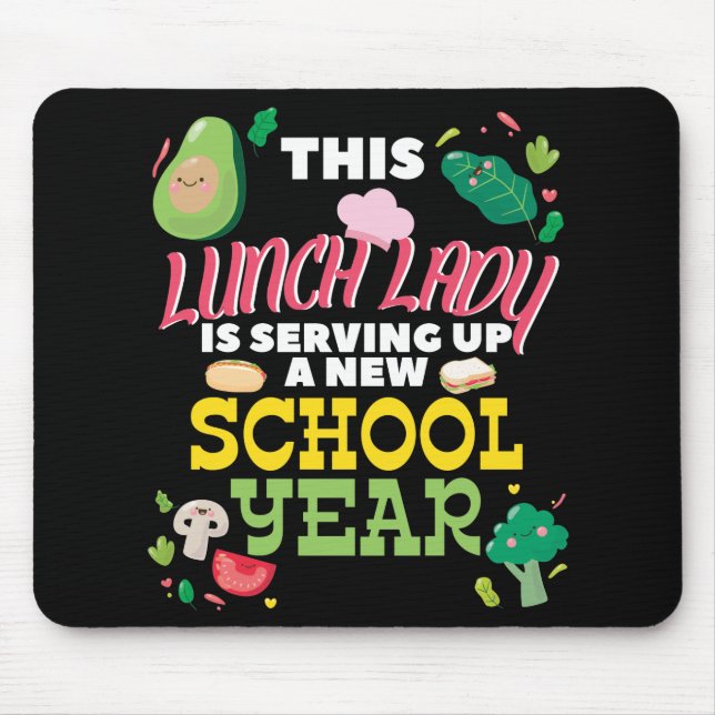 Lunch Lady Funny Back To School Cafeteria Worker Mouse Pad (Front)
