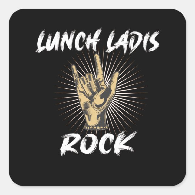 Lunch Lady Gift School Cafeteria Square Sticker (Front)