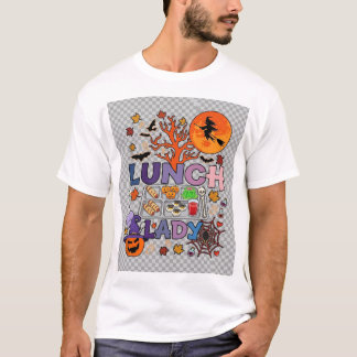 Lunch Lady Halloween Witch Moon Pumpkin_1 T-Shirt