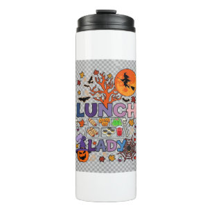 Lunch Lady Halloween Witch Moon Pumpkin_1 Thermal Tumbler