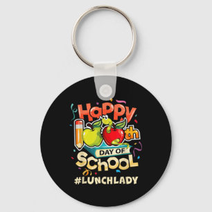 Lunch Lady Happy 100th Day Of School  Key Ring