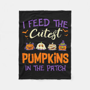 Lunch Lady I Feed The Cutest Pumpkins Lover Hallow Fleece Blanket