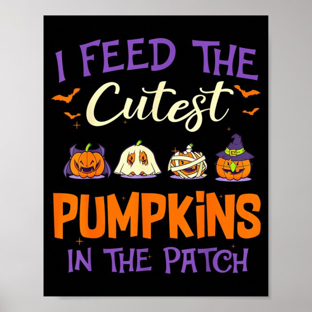 Lunch Lady I Feed The Cutest Pumpkins Lover Hallow Poster (Front)