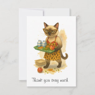 Lunch Lady is serving food Thank You Card