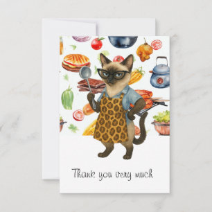Lunch Lady is serving food Thank You Card