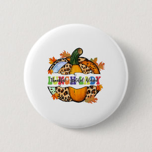 Lunch Lady Leopard Pumpkin Fall Autumn  6 Cm Round Badge