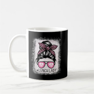 Lunch Lady Life Bleached Shirts Pink Leopard Messy Coffee Mug