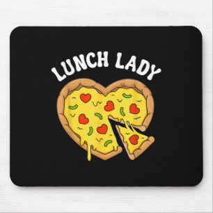 Lunch Lady Pizza Heart School Cafeteria Worker Mouse Pad