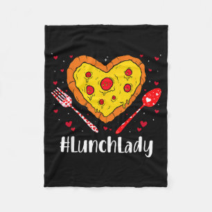 Lunch Lady Pizza Lover Funny Couple Happy Valentin Fleece Blanket