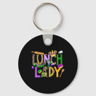 Lunch Lady Squad Mardi Gras Fat Tuesday Cafeteria Key Ring