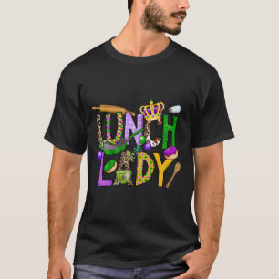 Lunch Lady Squad Mardi Gras Fat Tuesday Cafeteria T-Shirt