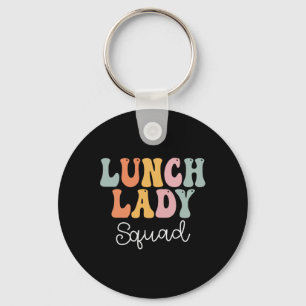 Lunch Lady Squad Retro Groovy Vintage First Day Of Key Ring
