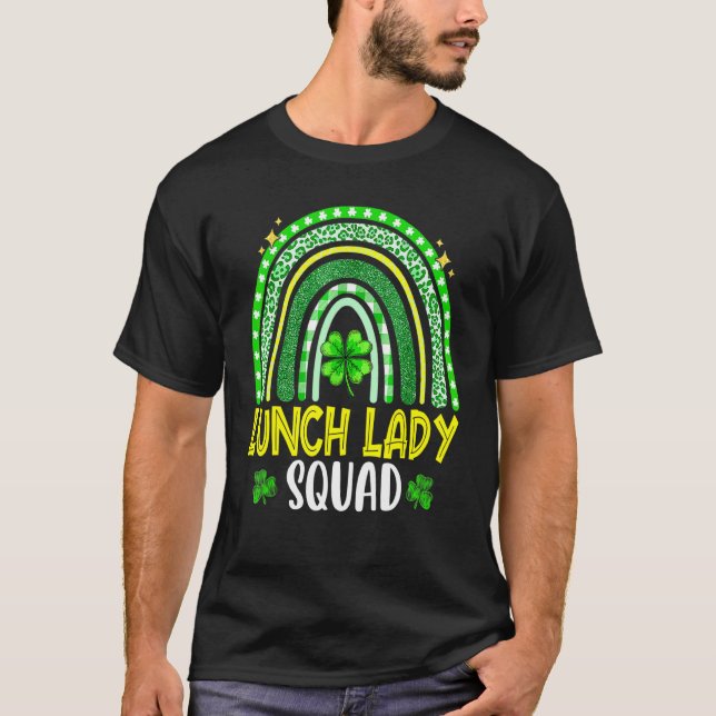 Lunch Lady Squad St Patricks Day Funny Matching T-Shirt (Front)
