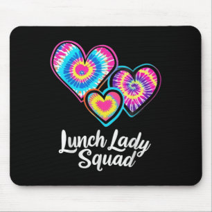 Lunch Lady Squad Tie Dye Hearts Cafeteria Staff La Mouse Pad