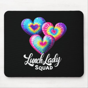Lunch Lady Squad Tie Dye Hearts Present For Cafete Mouse Pad
