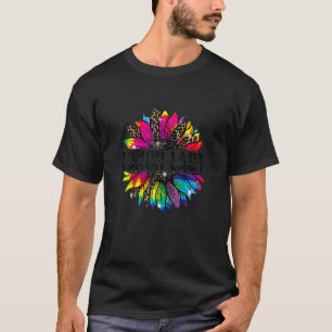 Lunch Lady Sunflower Leopard Tie Dye Back To Schoo T-Shirt
